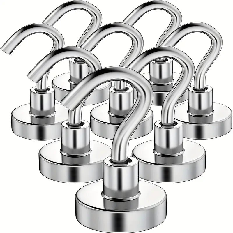 Crochets Magnétiques en Acier Inoxydable – Support Polyvalent pour Clés, Ustensiles et Câbles dans Magasin et Maison