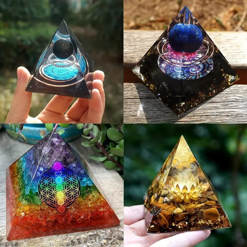Moule en silicone pyramide orgonite – DIY résine époxy pour bijoux énergétiques, décoration et art spirituel