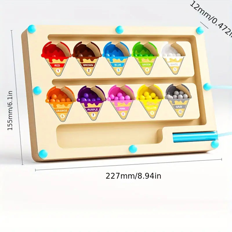 Jeu Éducatif Magnétique en Bois – Casse-Tête de Tri des Couleurs et Logique pour Enfants