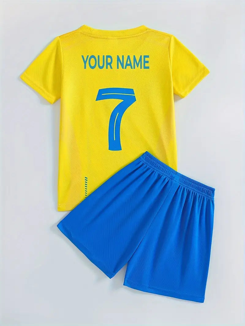 Ensemble Maillot de Football Enfant Personnalisé – T-shirt et Short de Sport Garçon/Fille