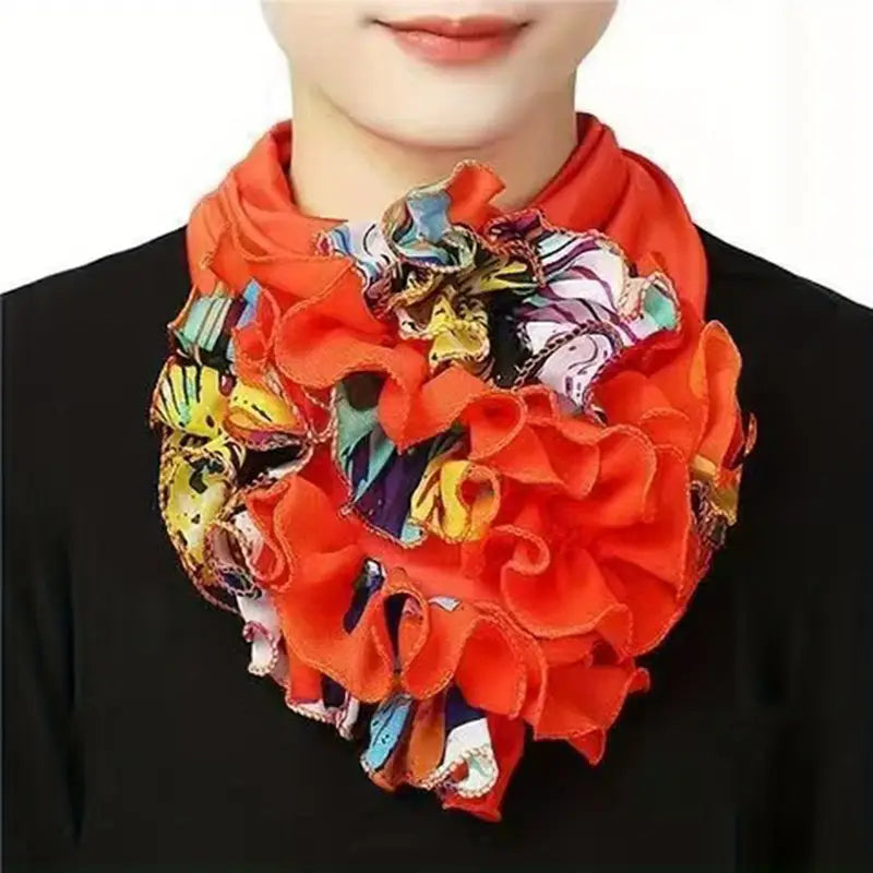 Faux col femme élégant à volants multicolores – Accessoire amovible chic pour robe, pull et chemisier