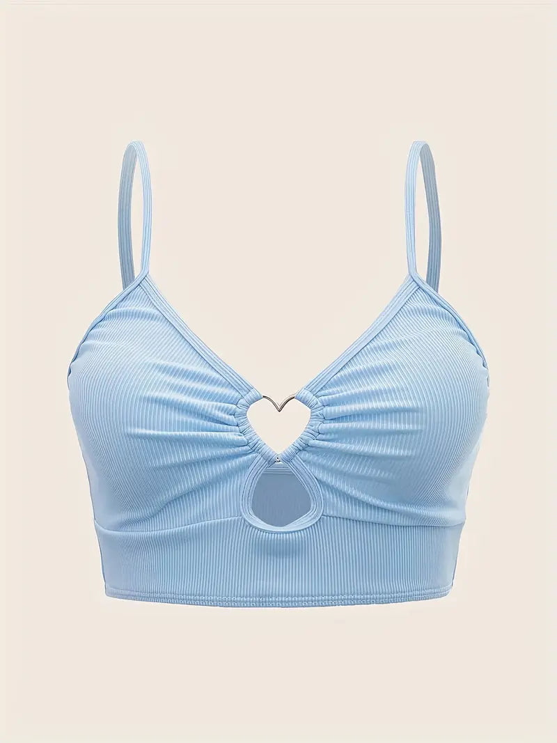 Haut de tankini à découpe cœur – Élégance romantique pour vos journées plage
