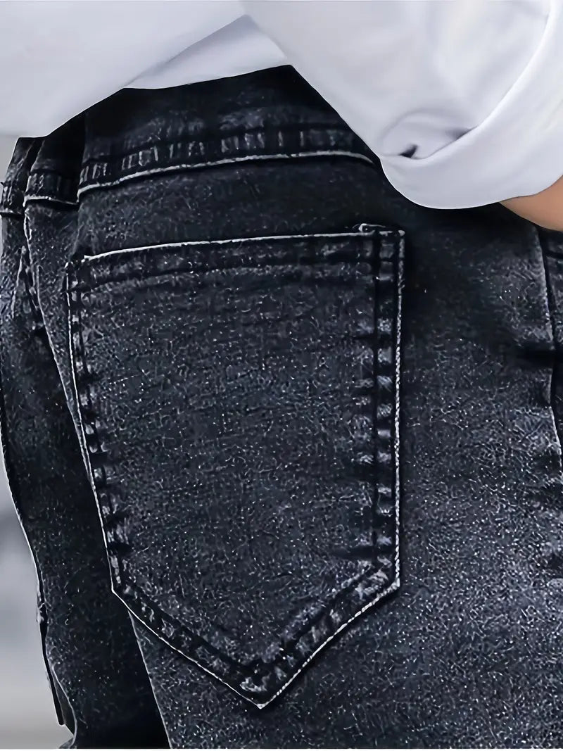 Jean Jogger Garçon Décontracté – Pantalons Enfant Mode avec Taille Élastique et Poches Pratiques
