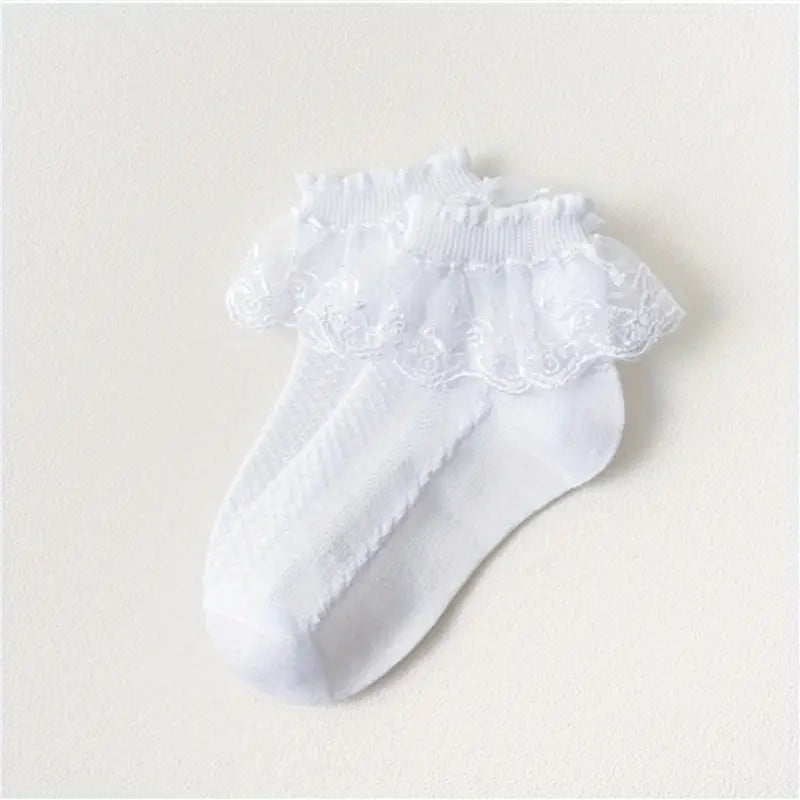 Chaussettes Fille en Dentelle Rose – Chaussettes Enfant Élégantes et Confortables