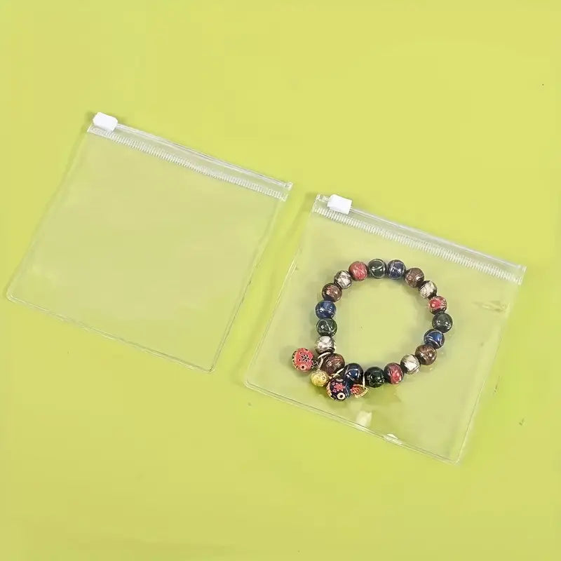 Sachets de Rangement Transparent Zip pour Bijoux – Pochette Réutilisable et Étanche