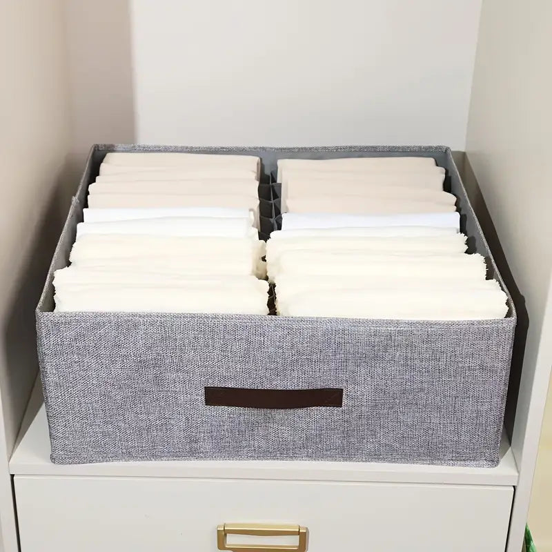 Boîte de Rangement en Tissu avec Compartiments – Organisateur Pliable pour Vêtements et Accessoires