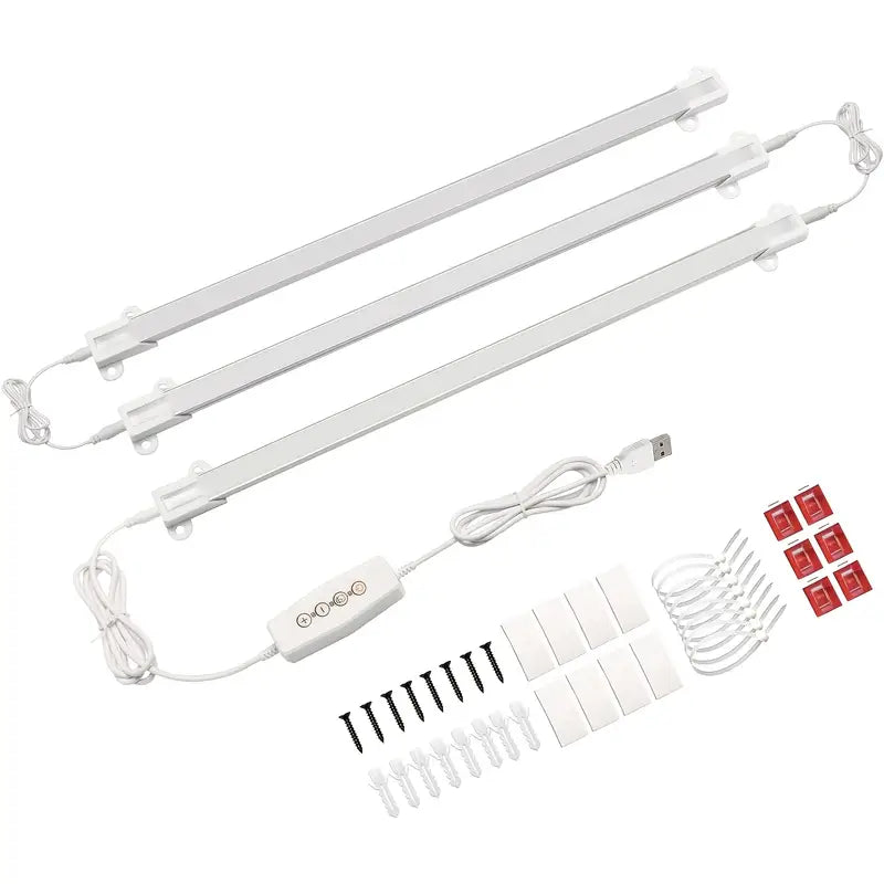 Kit Barre LED USB 3 Pièces avec Télécommande – Éclairage Sous Meuble pour Cuisine, Bureau ou Dressing