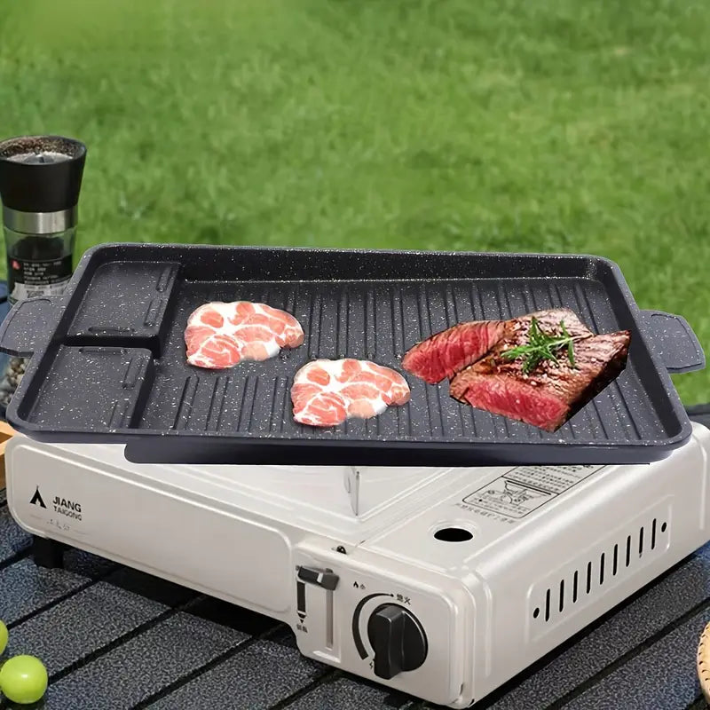 Plancha barbecue portable antiadhésive – Plaque de cuisson idéale pour camping, pique-nique et cuisine d’extérieur