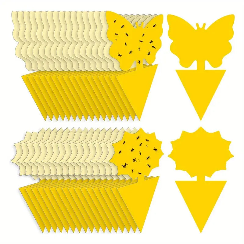 Pièges Jaunes Adhésifs Anti-Insectes Volants – Formes Papillon et Fleur, Écologiques et Sans Produits Chimiques, Idéal pour Plantes et Jardins