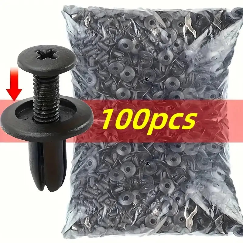 Clips de Fixation en Plastique Noir – Rivets Universels pour Panneaux, Carrosserie et Applications Industrielles