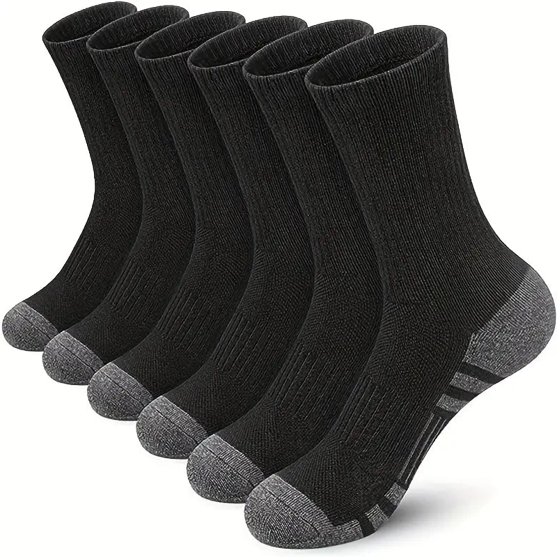 Lot de 6 paires de chaussettes noires homme – Confortables, résistantes et respirantes
