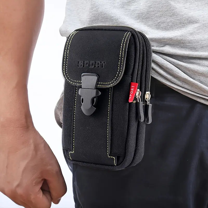 Sac Banane et Bandoulière Homme Sport – Pochette Multifonction en Nylon Résistant pour Téléphone et Accessoires