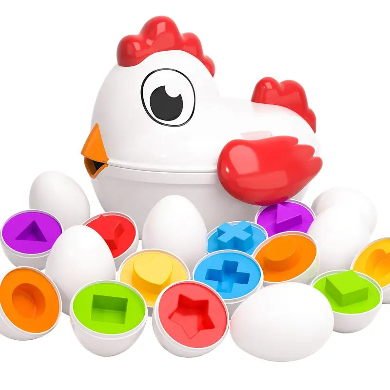 Jouet Éducatif Poule et Œufs – Jeu de Tri des Formes et des Couleurs pour Bébé et Tout-Petits