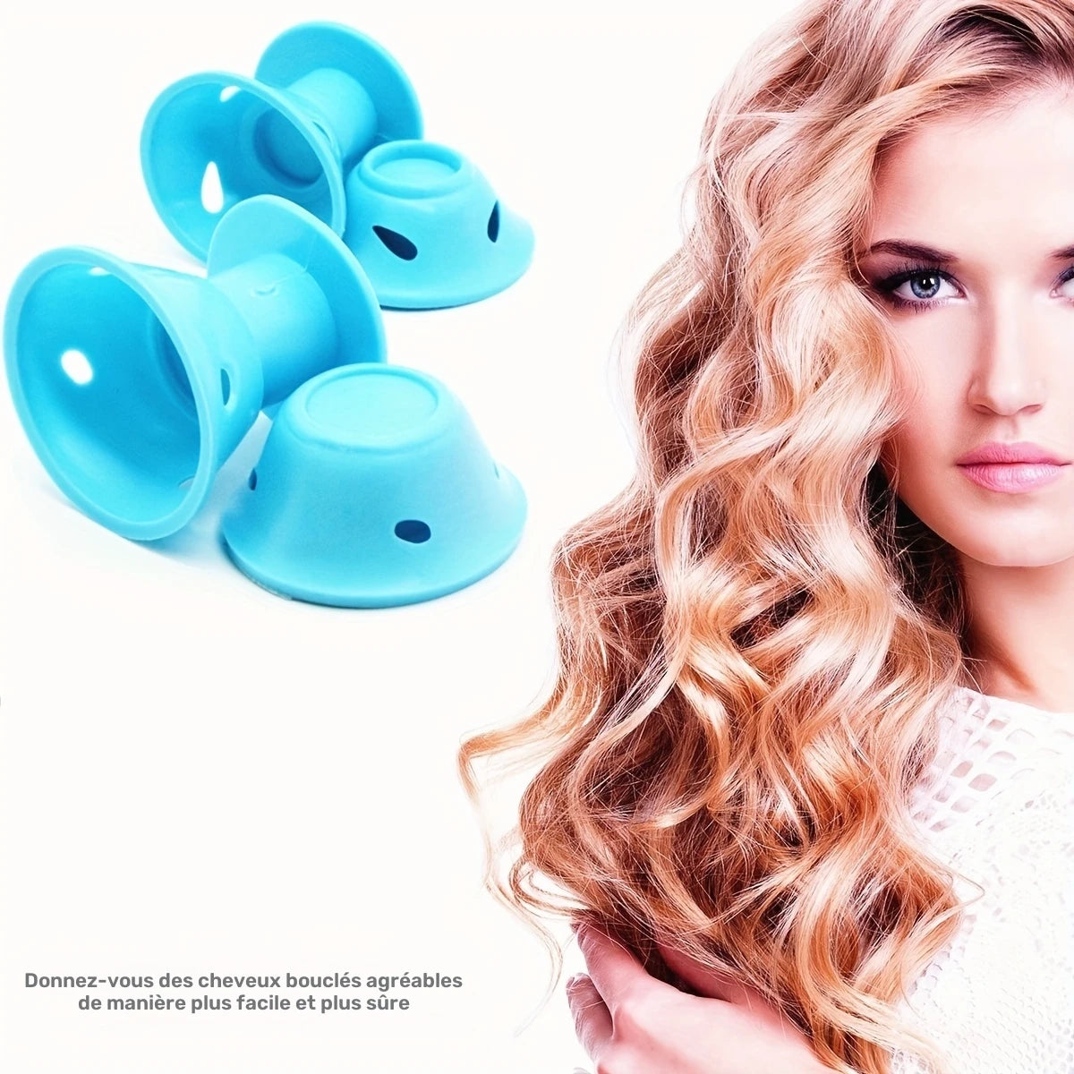 Bigoudis Silicone Sans Chaleur – Lot de Rouleaux Boucleurs Réutilisables avec Pochette de Rangement