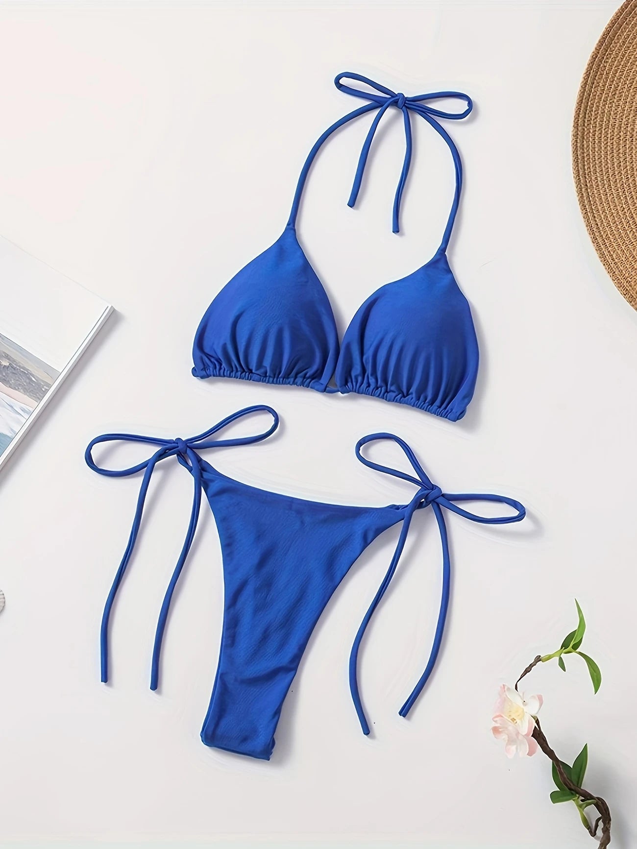 Bikini Femme 2 Pièces à Nouer – Maillot de Bain Triangle Dos Nu, Style Plage & Été Séduisant
