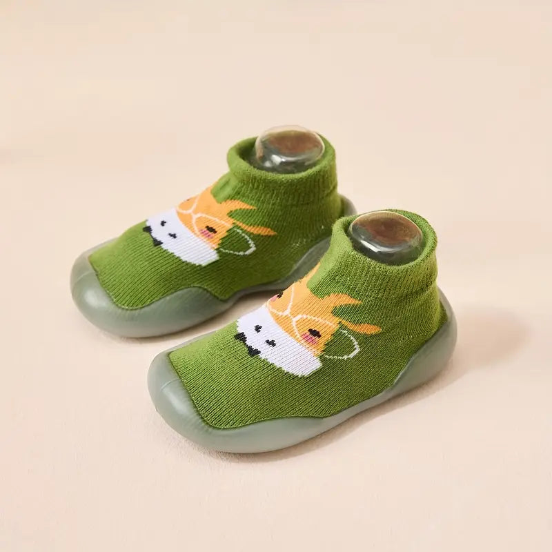 Chaussures bébé garçon souples motif lion – Chaussons premiers pas antidérapants en maille respirante