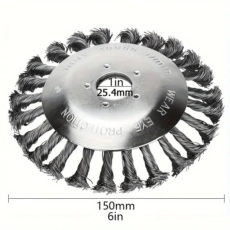Brosse métallique désherbante pour débroussailleuse – Tête en acier torsadé anti-mousse pour allées et pavés