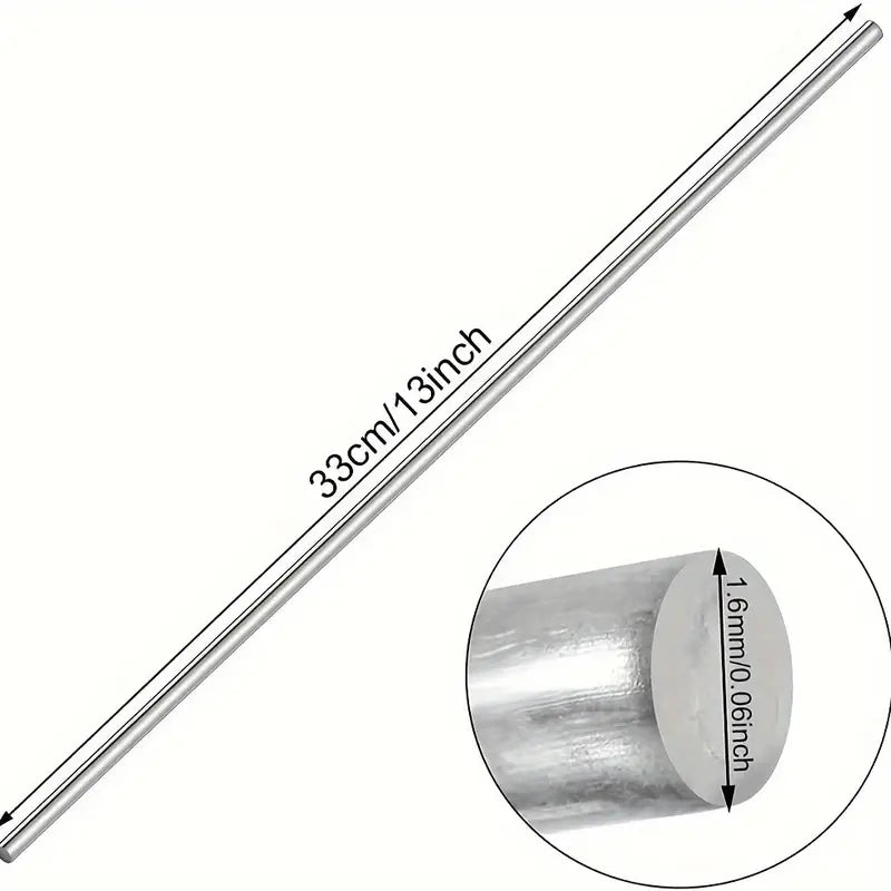 Tige de soudure en aluminium 1,6 mm x 33 cm – Baguette de brasage sans flux pour réparation métal