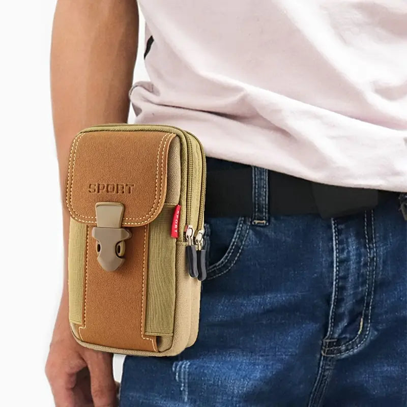 Sac Banane et Bandoulière Homme Sport – Pochette Multifonction en Nylon Résistant pour Téléphone et Accessoires