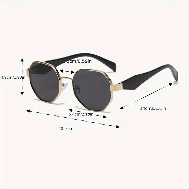 Lunettes de soleil femme chic – Monture noire et dorée, verres teintés UV400