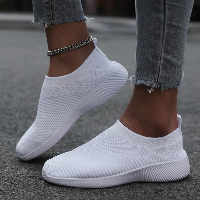 Baskets femme légères respirantes – Chaussures de sport confortables sans lacets pour marche et fitness