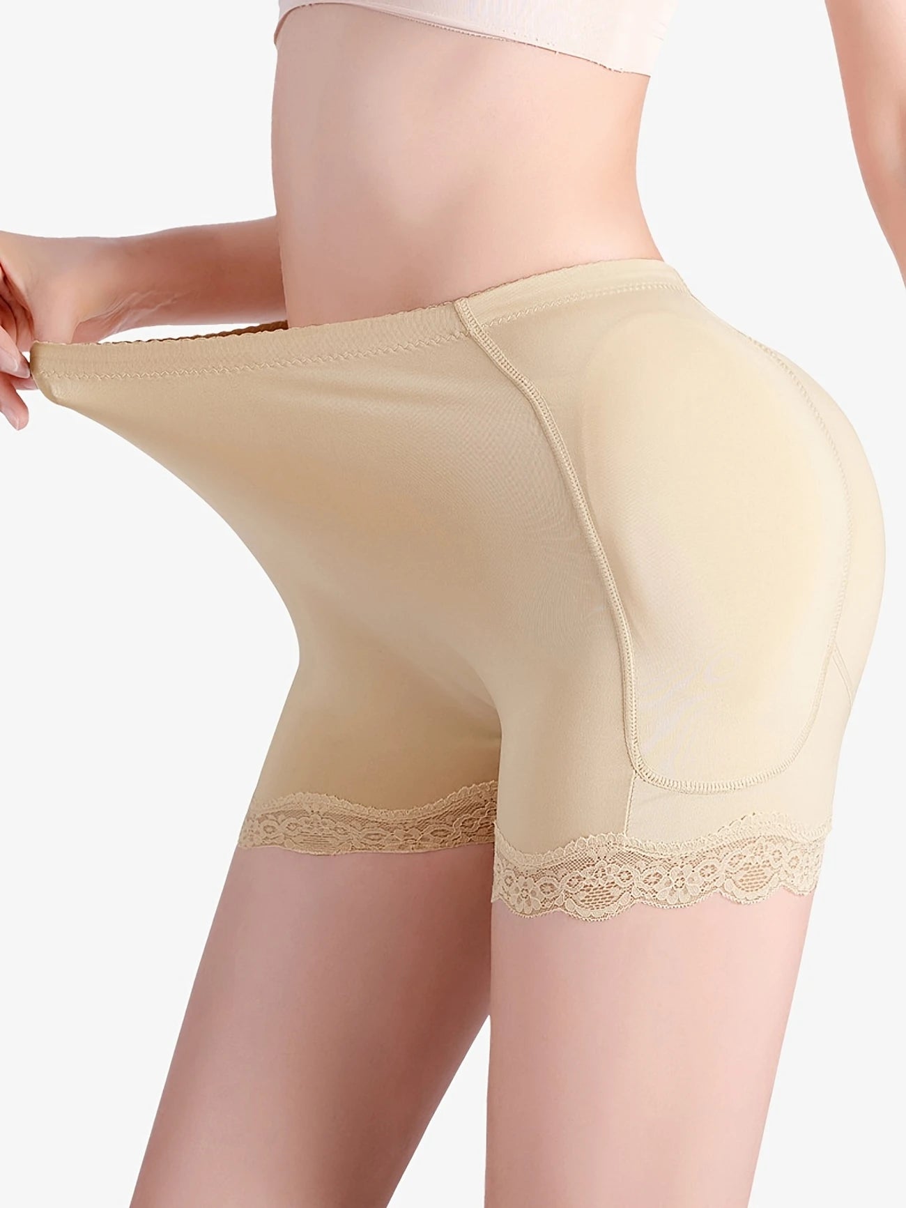 Shorty Gainant Femme Push-Up avec Dentelle – Effet Fessier Galbé, Taille Haute et Maintien Confortable