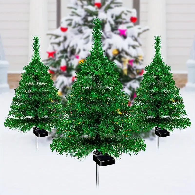 Piquets Sapin de Noël LED – Décoration Extérieure Lumineuse Solaire pour Jardin, Allée et Terrasse
