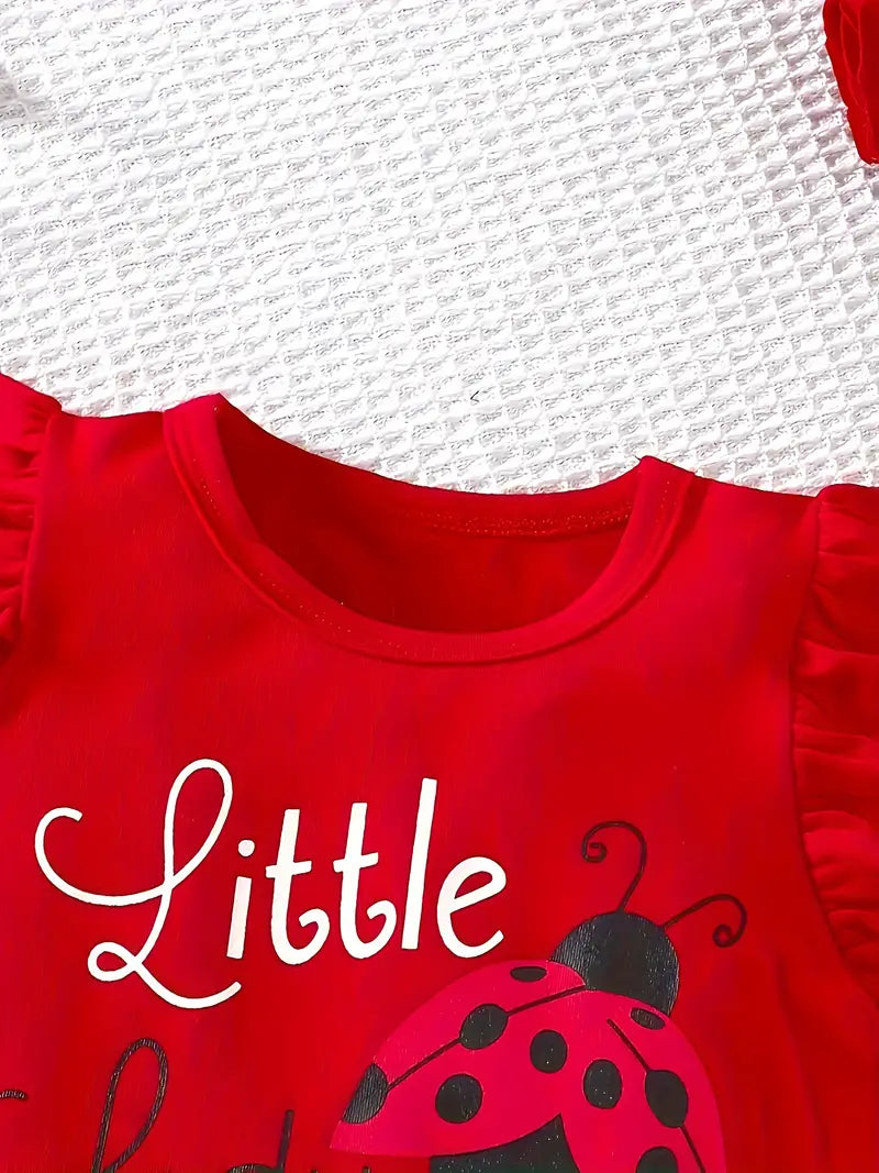 Haut bébé fille rouge avec motif coccinelle – T-shirt manches courtes été Little Lady