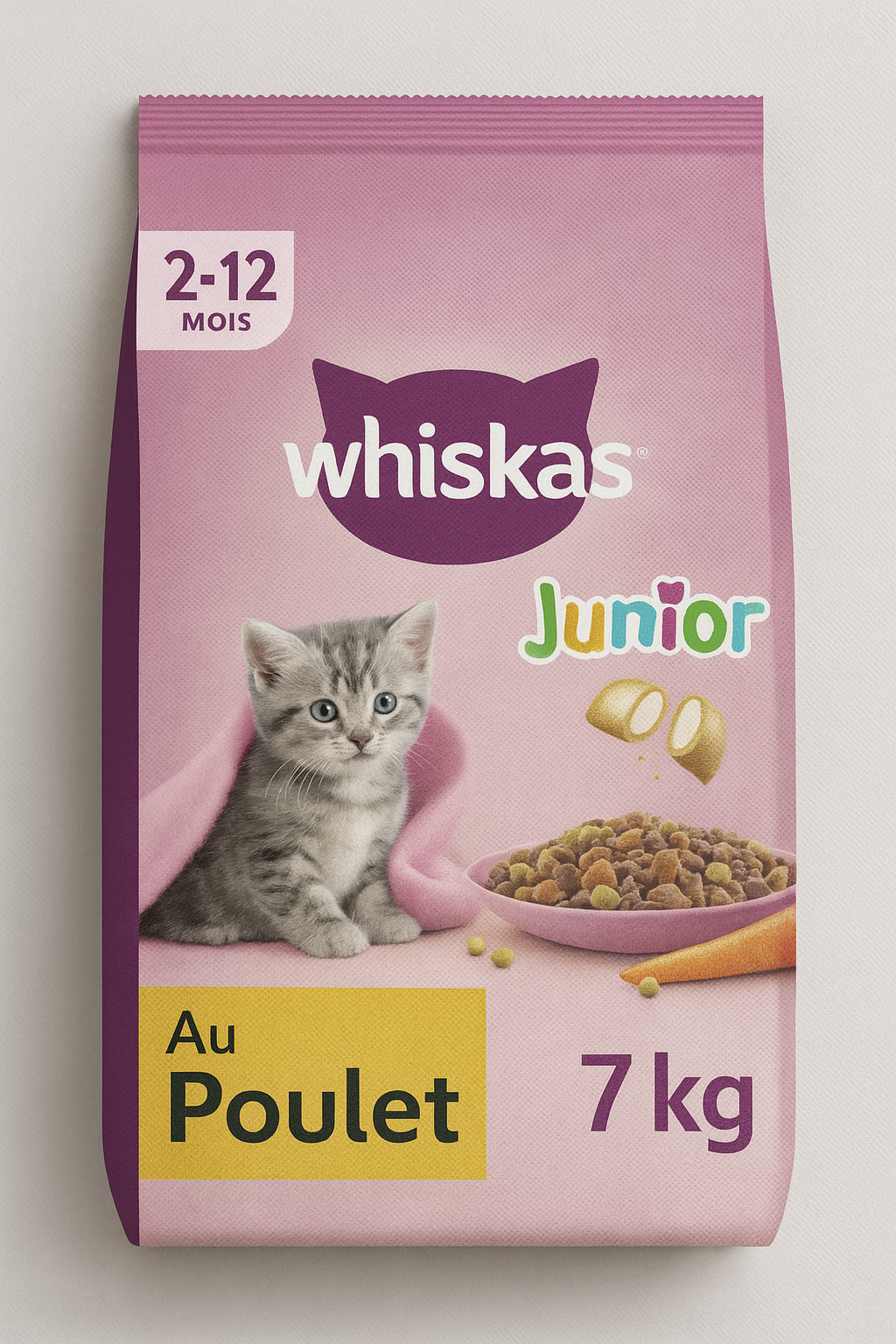 Croquettes pour Chats au Goût Irrésistible – Friandises Complètes et Savoureuses | Whiskas Junior