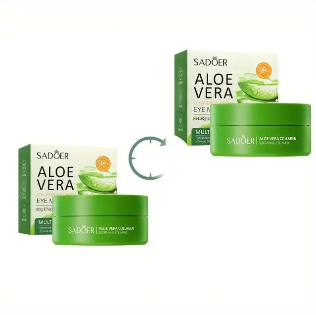 Patchs Yeux Aloe Vera & Collagène SADOER – Anti-Cernes, Hydratants & Apaisants – 60 Pièces