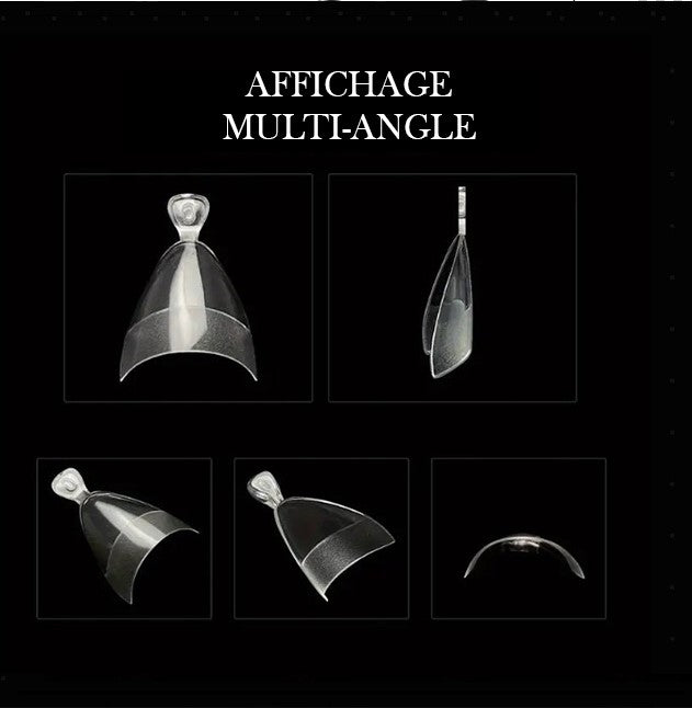 Capsules Ongles Transparentes French Manucure – Faux Ongles Courts Courbés en Coffret de 240 Pièces