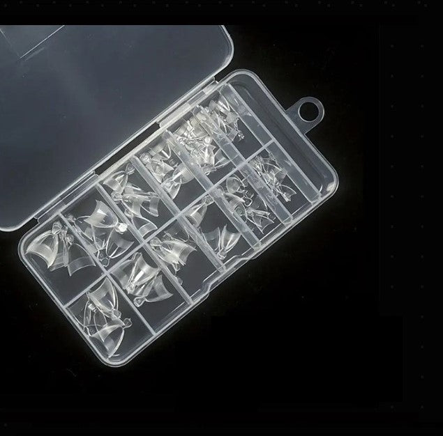 Capsules Ongles Transparentes French Manucure – Faux Ongles Courts Courbés en Coffret de 240 Pièces