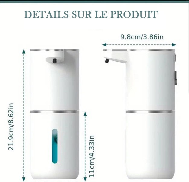 Distributeur Automatique de Savon Mousse Rechargeable – Capteur Infrarouge Sans Contact