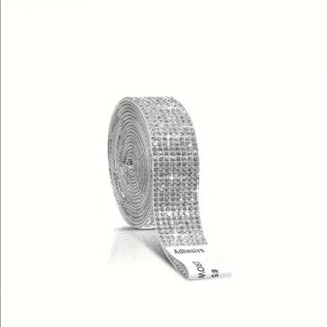 Strass Autocollant Décoratif pour Téléphone – Bande de Strass Argentée pour Personnaliser Votre Coque