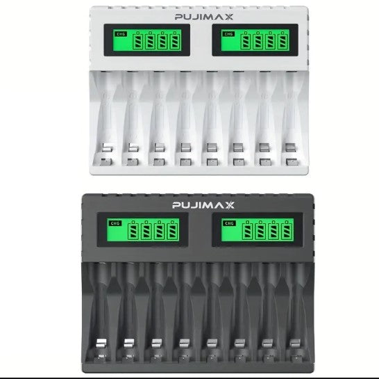 Chargeur Intelligent de Piles Rechargeables AA/AAA – Écran LCD Haute Précision pour 8 Accus