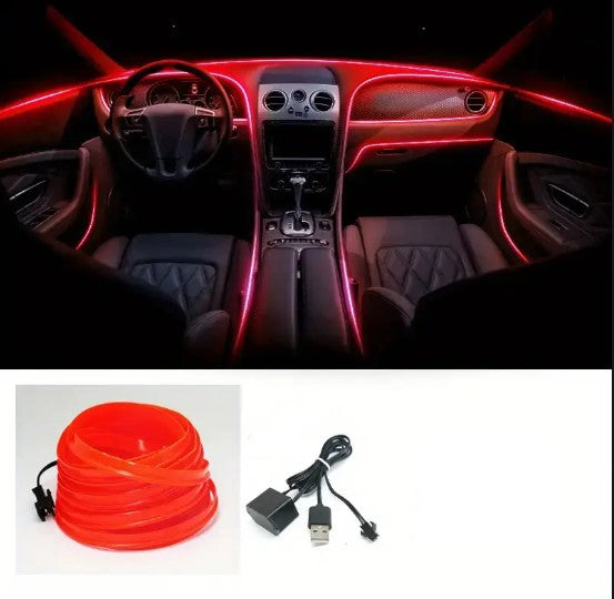 Ruban LED Voiture USB – Bande Lumineuse Intérieure Néon Flexible pour Tableau de Bord et Portes