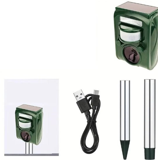 Répulsif Ultrason Solaire avec Détecteur de Mouvement – Anti-Nuisibles Extérieur pour Chats, Chiens, Oiseaux et Rongeurs