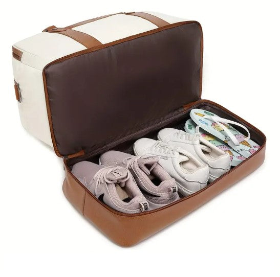 Ensemble Bagages de Voyage 3 Pièces – Sac Week-End Cabine Élégant avec Trousse de Toilette & Pochette Organisateur en Simili Cuir