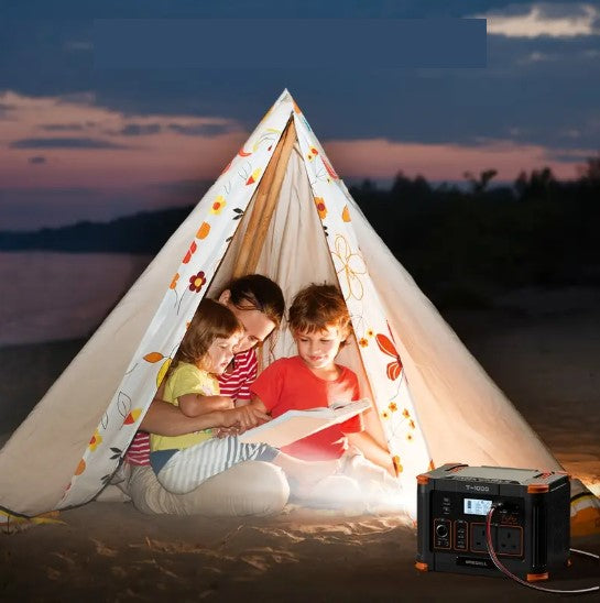 Générateur portable Grecell T-1000 – Station d’alimentation rechargeable 1000W avec prises USB, AC et éclairage LED