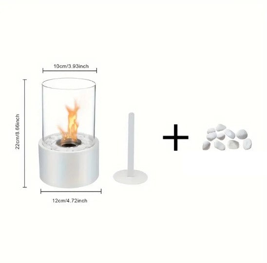 Cheminée de table au bioéthanol – Réchauffeur décoratif à flamme réelle pour intérieur et extérieur