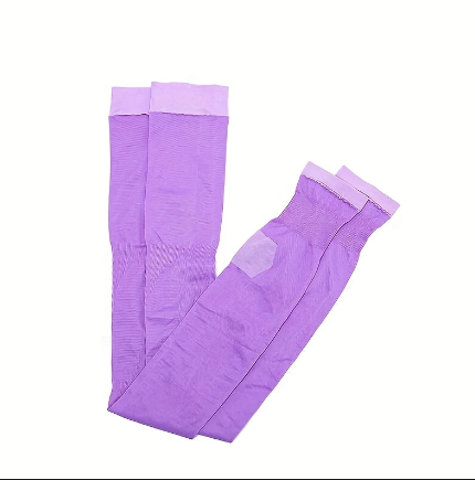 Bas de Contention Femme Violet – Mi-cuisses sans Pieds, Compression Douce pour Jambes Légères et Style Coloré