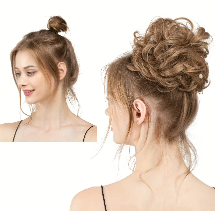 Chignon Postiche Naturel – Extension Cheveux Facile à Fixer pour Coiffure Élégante et Rapide