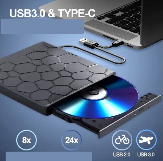 Lecteur DVD Externe USB 3.0 Multiport avec Hub et Lecteur de Cartes – Graveur CD/DVD Compatible PC & Mac | Composants Informatiques