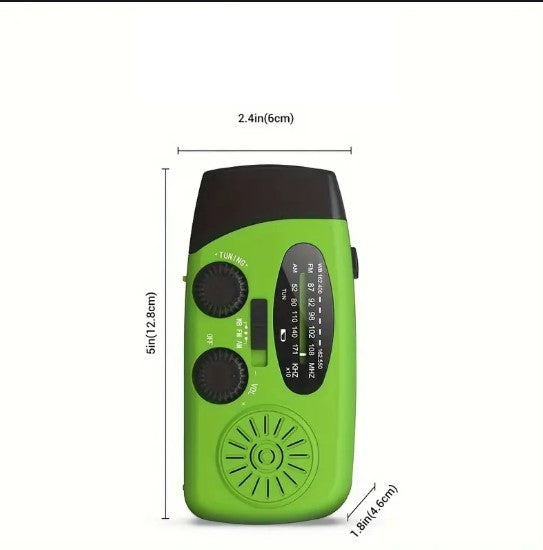 Lampe Torche de Secours avec Radio AM/FM et Manivelle – Lampe LED Multifonction Rechargeable pour Camping ou Urgences – Collection Lampes de Poche