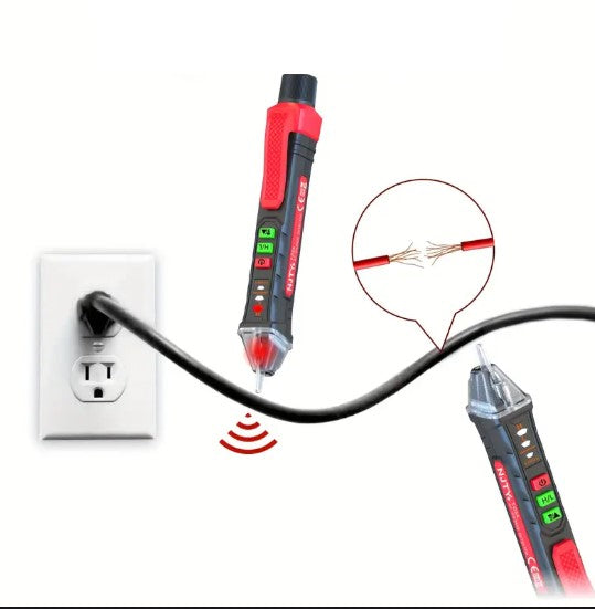 Stylo Détecteur de Tension Électrique – Testeur de Voltage Sans Contact avec Indicateur LED