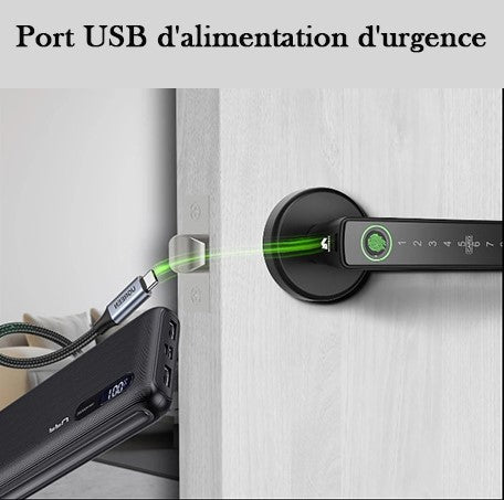 Serrure Connectée avec Empreinte, Clavier Numérique & Carte RFID – Poignée Intelligente Sécurisée pour Porte d’entrée