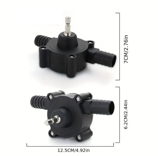 Pompe Manuelle Auto-Amorçante avec Raccords et Colliers – Kit de Transfert de Liquide pour Tuyaux Souples – Collection Plomberie Brute