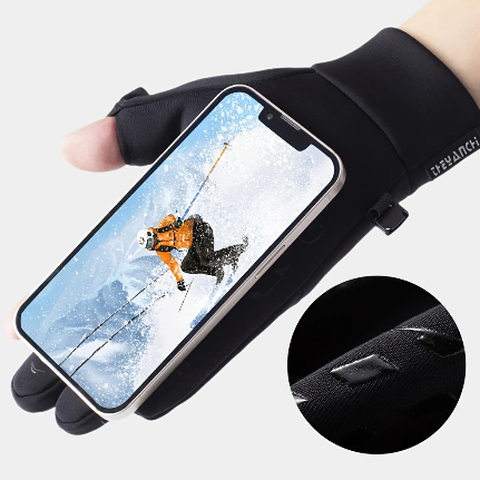 Gants Tactiles Hiver Imperméables – Antidérapants & Coupe-Vent avec Zip, Écran Tactile Smartphone – Unisexe