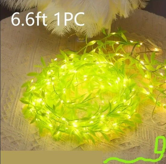 Guirlande LED Feuillage Suspendu – Ruban Lumineux Décoratif pour Plantes, Mur ou Balcon