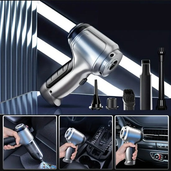 Aspirateur Souffleur 2-en-1 Sans Fil – Multifonction Voiture & Maison avec 5 Accessoires – Aspiration et Soufflage Puissants